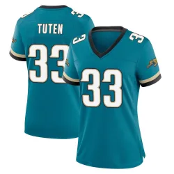 Women's Bhayshul Tuten Jacksonville Jaguars No.33 Game Prowler Throwback Jersey - Teal