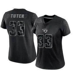 Women's Bhayshul Tuten Jacksonville Jaguars No.33 Limited Reflective Jersey - Black