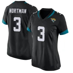 Women's Brad Nortman Jacksonville Jaguars No.3 Game Jersey - Black