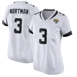 Women's Brad Nortman Jacksonville Jaguars No.3 Game Jersey - White