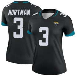 Women's Brad Nortman Jacksonville Jaguars No.3 Legend Jersey - Black