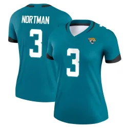 Women's Brad Nortman Jacksonville Jaguars No.3 Legend Jersey - Teal