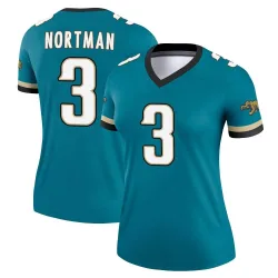 Women's Brad Nortman Jacksonville Jaguars No.3 Legend Prowler Throwback Jersey - Teal
