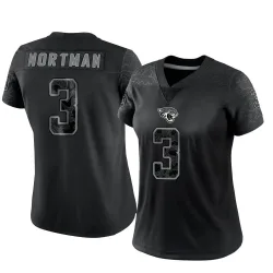 Women's Brad Nortman Jacksonville Jaguars No.3 Limited Reflective Jersey - Black