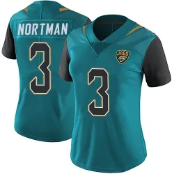 Women's Brad Nortman Jacksonville Jaguars No.3 Limited Vapor Untouchable Team Color Jersey - Teal