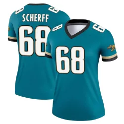 Women's Brandon Scherff Jacksonville Jaguars No.68 Legend Prowler Throwback Jersey - Teal
