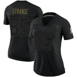 Women's Brenton Strange Jacksonville Jaguars No.85 Limited 2020 Salute To Service Jersey - Black