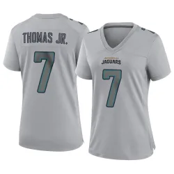 Women's Brian Thomas Jr. Jacksonville Jaguars No.7 Game Atmosphere Fashion Jersey - Gray