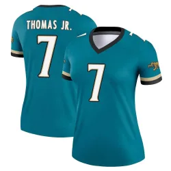 Women's Brian Thomas Jr. Jacksonville Jaguars No.7 Legend Prowler Throwback Jersey - Teal