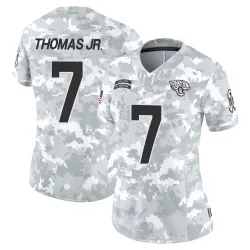 Women's Brian Thomas Jr. Jacksonville Jaguars No.7 Limited 2024 Salute to Service Jersey - Arctic Camo