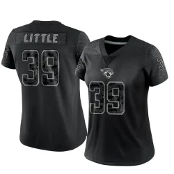 Women's Cam Little Jacksonville Jaguars No.39 Limited Reflective Jersey - Black