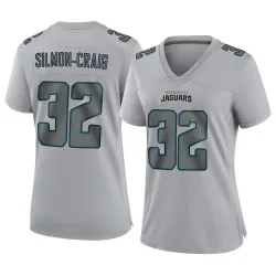 Women's Cam'Ron Silmon-Craig Jacksonville Jaguars No.32 Game Atmosphere Fashion Jersey - Gray
