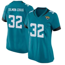Women's Cam'Ron Silmon-Craig Jacksonville Jaguars No.32 Game Jersey - Teal