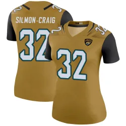 Women's Cam'Ron Silmon-Craig Jacksonville Jaguars No.32 Legend Color Rush Bold Jersey - Gold