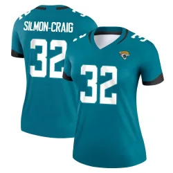 Women's Cam'Ron Silmon-Craig Jacksonville Jaguars No.32 Legend Jersey - Teal