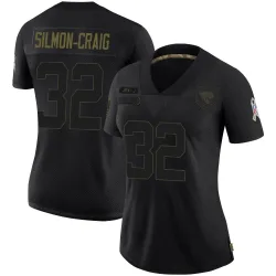 Women's Cam'Ron Silmon-Craig Jacksonville Jaguars No.32 Limited 2020 Salute To Service Jersey - Black