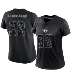 Women's Cam'Ron Silmon-Craig Jacksonville Jaguars No.32 Limited Reflective Jersey - Black