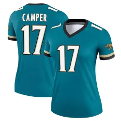 Women's Cameron Camper Jacksonville Jaguars No.17 Legend Prowler Throwback Jersey - Teal