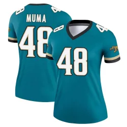 Women's Chad Muma Jacksonville Jaguars No.48 Legend Prowler Throwback Jersey - Teal