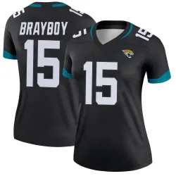 Women's Chandler Brayboy Jacksonville Jaguars No.15 Legend Jersey - Black