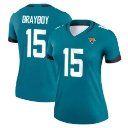 Women's Chandler Brayboy Jacksonville Jaguars No.15 Legend Jersey - Teal