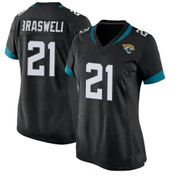 Women's Christian Braswell Jacksonville Jaguars No.21 Game Jersey - Black