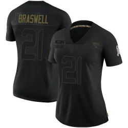 Women's Christian Braswell Jacksonville Jaguars No.21 Limited 2020 Salute To Service Jersey - Black