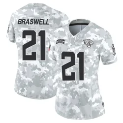 Women's Christian Braswell Jacksonville Jaguars No.21 Limited 2024 Salute to Service Jersey - Arctic Camo