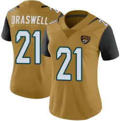 Women's Christian Braswell Jacksonville Jaguars No.21 Limited Color Rush Vapor Untouchable Jersey - Gold