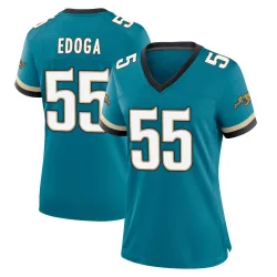 Women's Chuma Edoga Jacksonville Jaguars No.55 Game Prowler Throwback Jersey - Teal