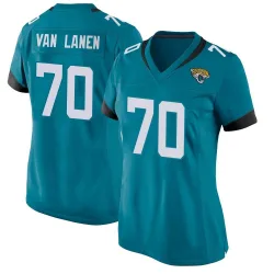 Women's Cole Van Lanen Jacksonville Jaguars No.70 Game Jersey - Teal
