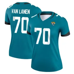 Women's Cole Van Lanen Jacksonville Jaguars No.70 Legend Jersey - Teal