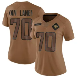 Women's Cole Van Lanen Jacksonville Jaguars No.70 Limited 2023 Salute To Service Jersey - Brown