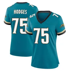 Women's Cooper Hodges Jacksonville Jaguars No.75 Game Prowler Throwback Jersey - Teal