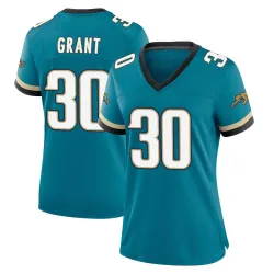 Women's Corey Grant Jacksonville Jaguars No.30 Game Prowler Throwback Jersey - Teal