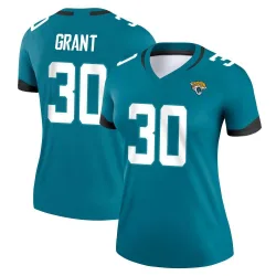 Women's Corey Grant Jacksonville Jaguars No.30 Legend Jersey - Teal