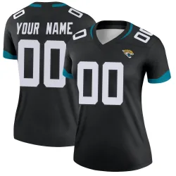 Women's Custom Jacksonville Jaguars No.00 Legend Jersey - Black