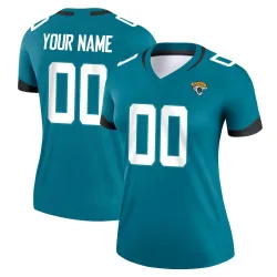 Women's Custom Jacksonville Jaguars No.00 Legend Jersey - Teal