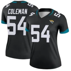 Women's DJ Coleman Jacksonville Jaguars No.54 Legend Jersey - Black