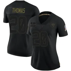 Women's Daniel Thomas Jacksonville Jaguars No.20 Limited 2020 Salute To Service Jersey - Black