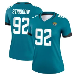 Women's Danny Striggow Jacksonville Jaguars No.92 Legend Jersey - Teal