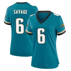 Women's Darnell Savage Jacksonville Jaguars No.6 Game Prowler Throwback Jersey - Teal