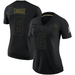 Women's Darnell Savage Jacksonville Jaguars No.6 Limited 2020 Salute To Service Jersey - Black