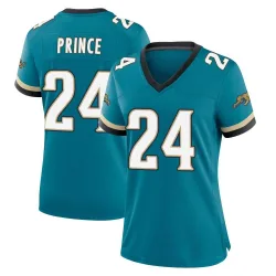 Women's De'Antre Prince Jacksonville Jaguars No.24 Game Prowler Throwback Jersey - Teal