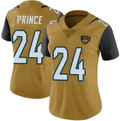 Women's De'Antre Prince Jacksonville Jaguars No.24 Limited Color Rush Vapor Untouchable Jersey - Gold