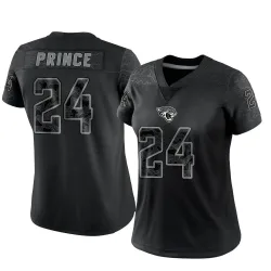 Women's De'Antre Prince Jacksonville Jaguars No.24 Limited Reflective Jersey - Black