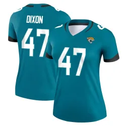 Women's De'Shaan Dixon Jacksonville Jaguars No.47 Legend Jersey - Teal