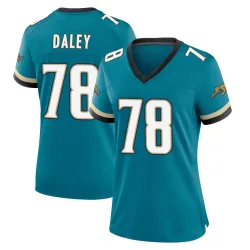 Women's Dennis Daley Jacksonville Jaguars No.78 Game Prowler Throwback Jersey - Teal