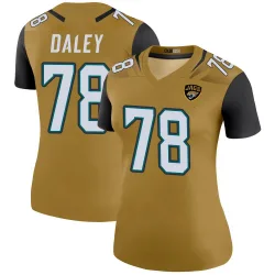 Women's Dennis Daley Jacksonville Jaguars No.78 Legend Color Rush Bold Jersey - Gold