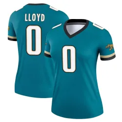 Women's Devin Lloyd Jacksonville Jaguars No.0 Legend Prowler Throwback Jersey - Teal